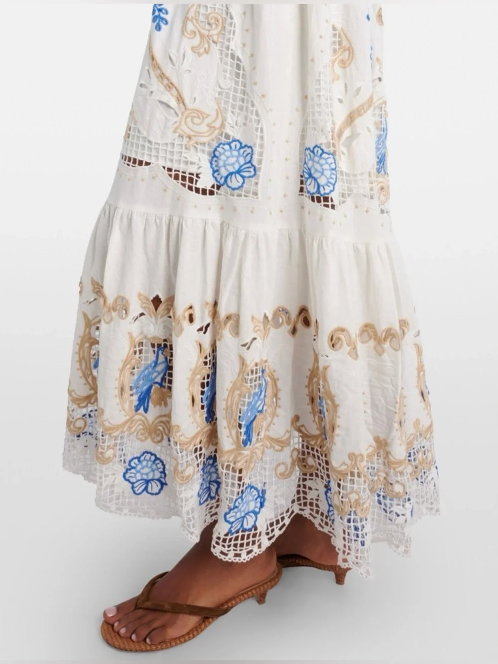 FARM Rio Romantic Richelieu Lace & Embroidery Maxi Dress, NWT π§π· - Picture 6 of 16